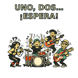 Uno Dos Espera — Camiseta Batería Humor