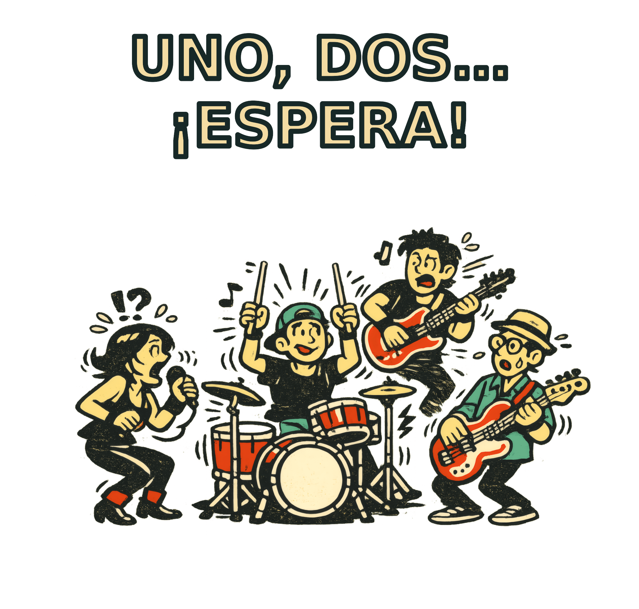Uno Dos Espera — Camiseta Batería Humor