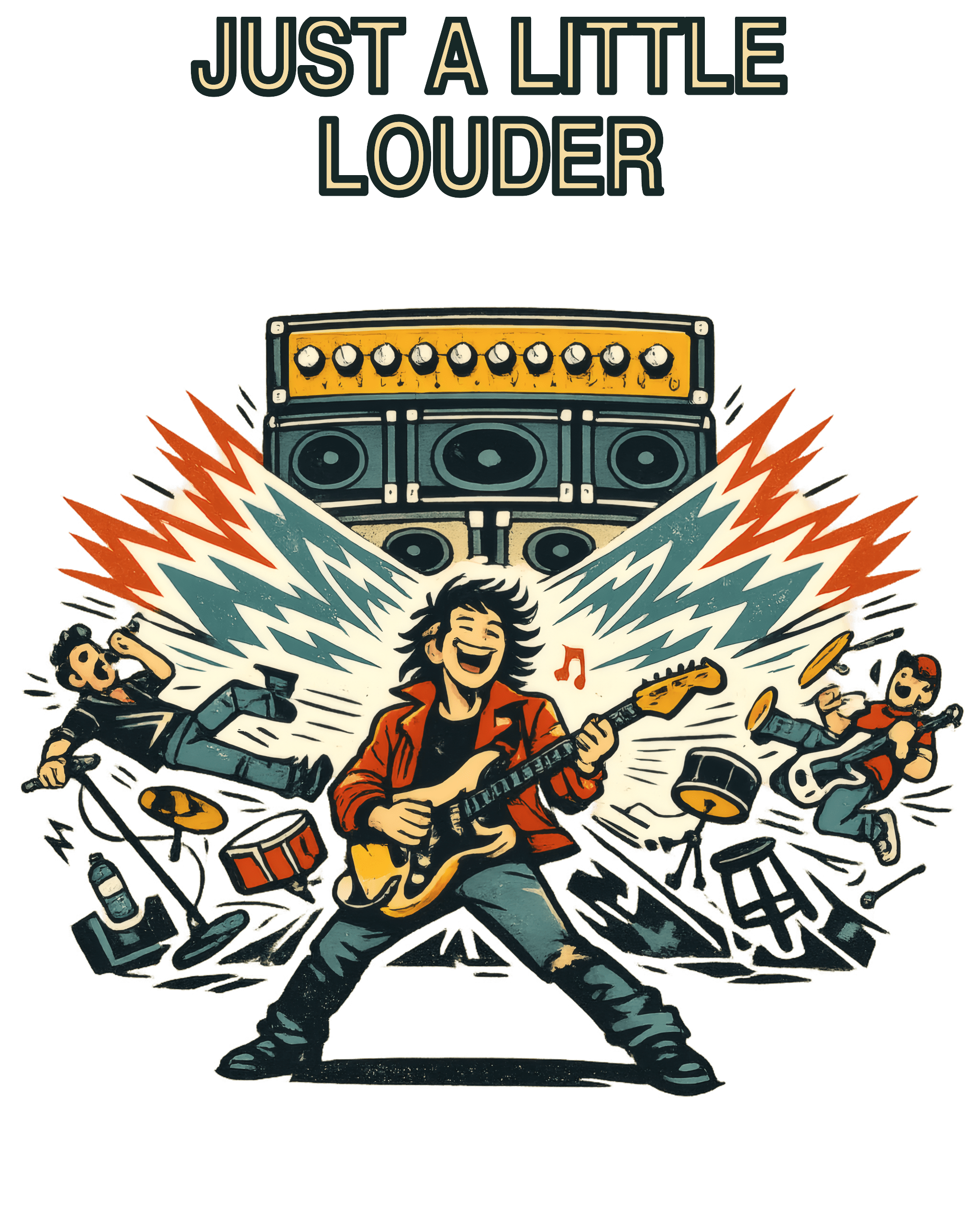 Just A Little Louder — Camiseta Guitarrista Rock
